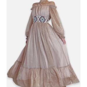 Boutique Off the Shoulder Puff Sleeve Maxi Dress sz S